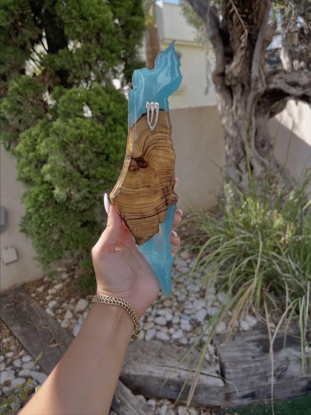 מזוזה בדמות מפת ארץ ישראל טורקיז