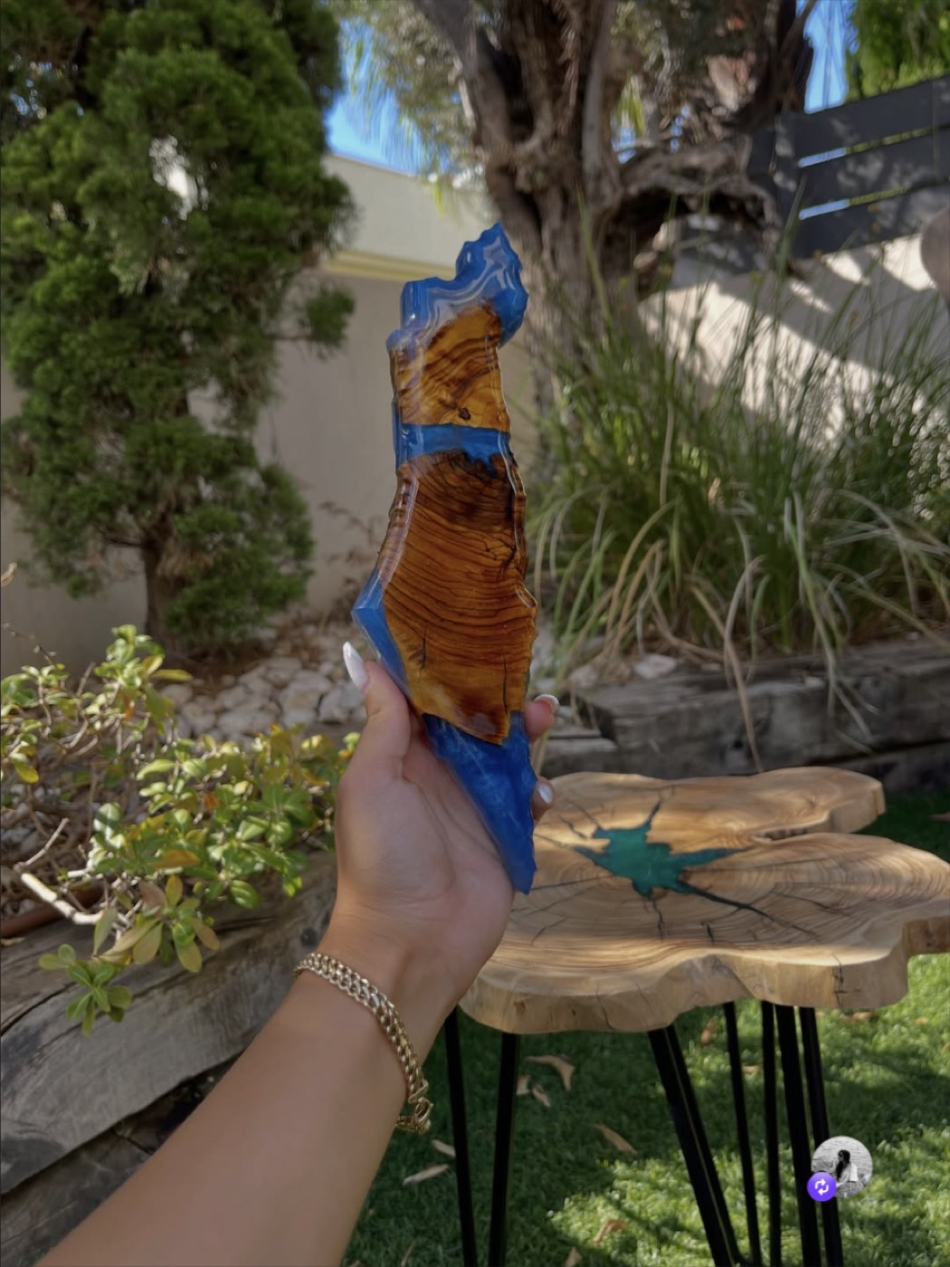 מזוזה בדמות מפת ארץ ישראל כחולה